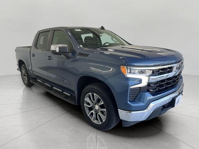 2024 Chevrolet Silverado 1500 Crew Cab Short Box 4-Wheel Drive LT 1LT in Lakeshore Blue Metallic — front three-quarter view